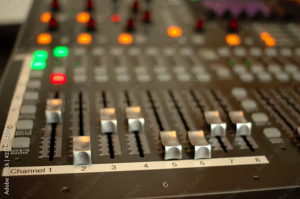 A shotgun microphone in a recording studio A shotgun microphone in a recording studio