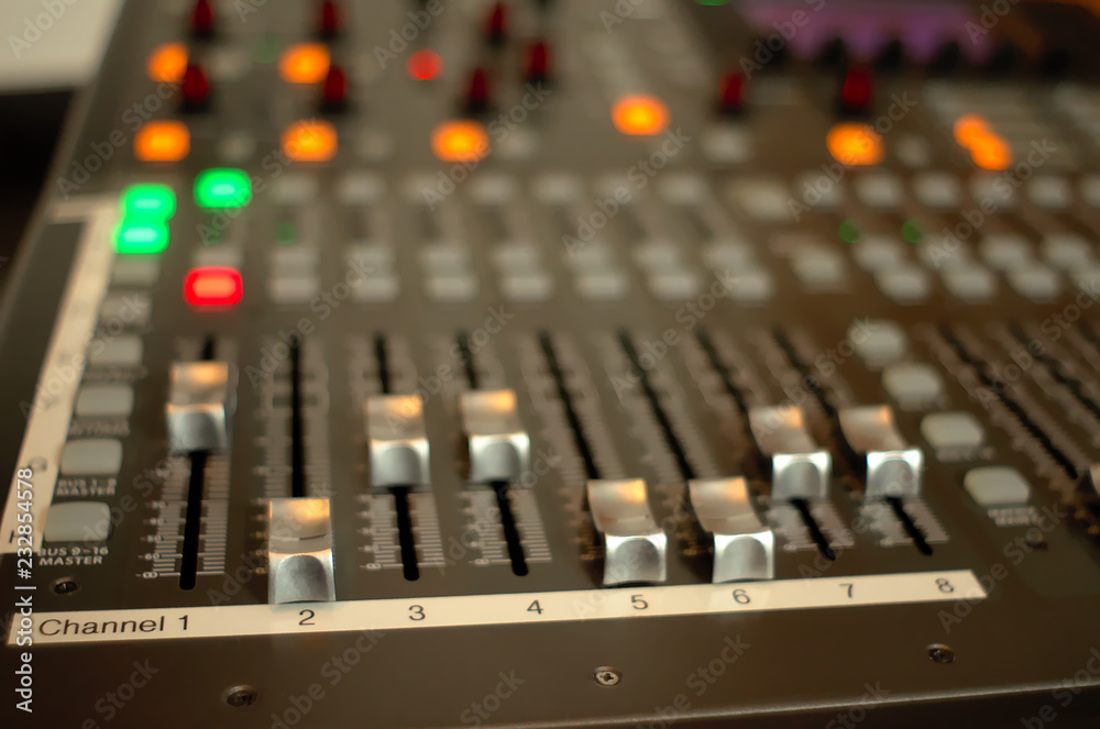 A shotgun microphone in a recording studio