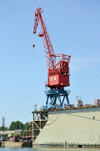 Wallpaper Mural  The port crane on ship dock in port. City Svetlyj, Kaliningrad region Torontodigital.ca