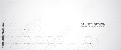 Vector hexagons pattern. Geometric abstract background with simple hexagonal elements. Medical, technology or science design.