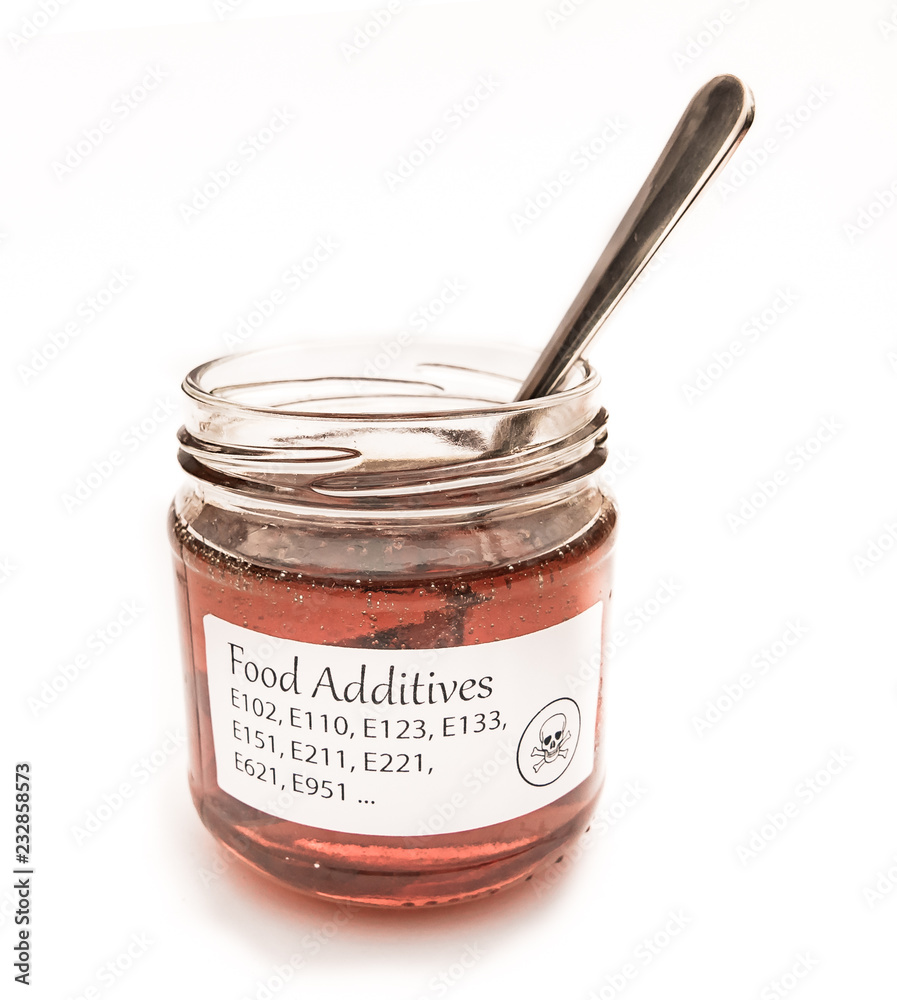 E-numbers food additives with unhealthy death symbol on label ...