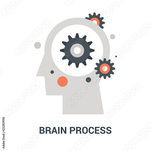 brain process icon concept