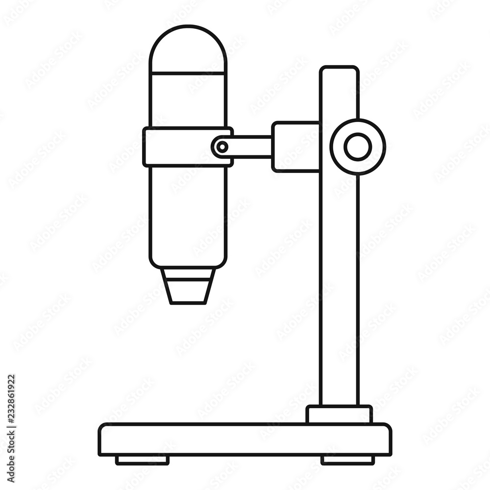 Hospital microscope icon. Outline hospital microscope vector icon for web design isolated on white background Hospital microscope icon. Outline hospital microscope vector icon for web design isolated on white background