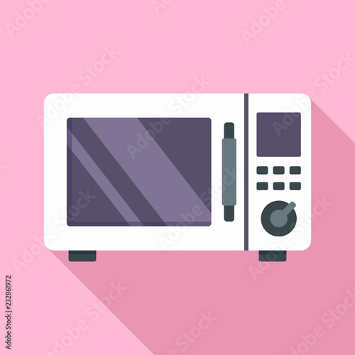 Steel microwave icon. Flat illustration of steel microwave vector icon for web design