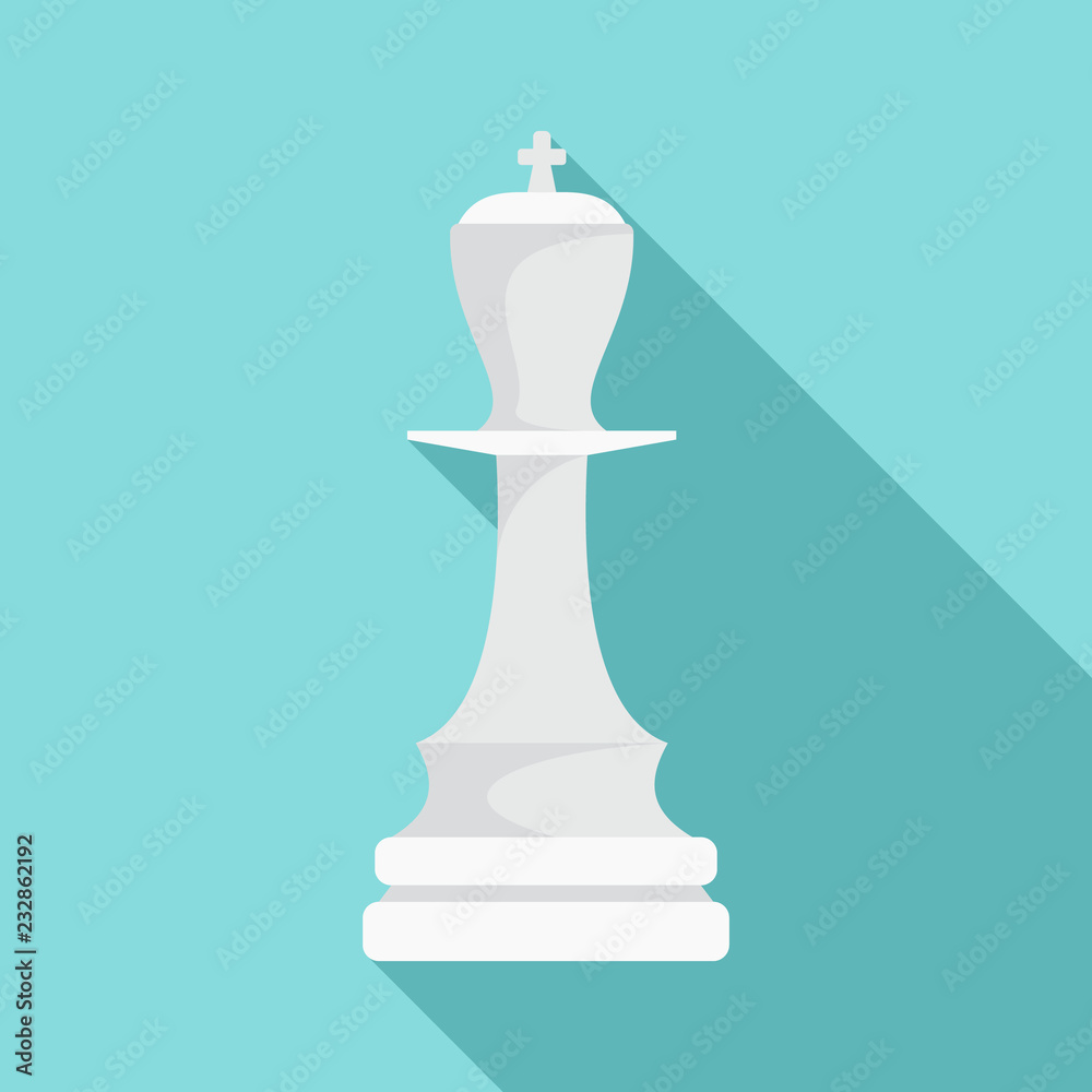 White chess king icon. Flat illustration of white chess king vector icon for web design White chess king icon. Flat illustration of white chess king vector icon for web design