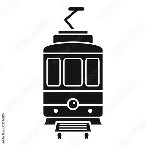 City tramcar icon. Simple illustration of city tramcar vector icon for web design isolated on white background