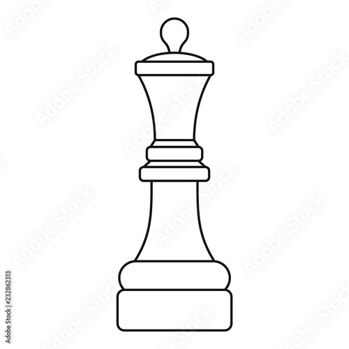 Queen piece icon. Outline queen piece vector icon for web design isolated on white background