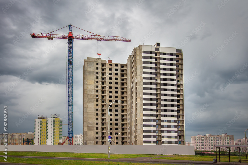 Fototapeta premium Construction of an apartment house