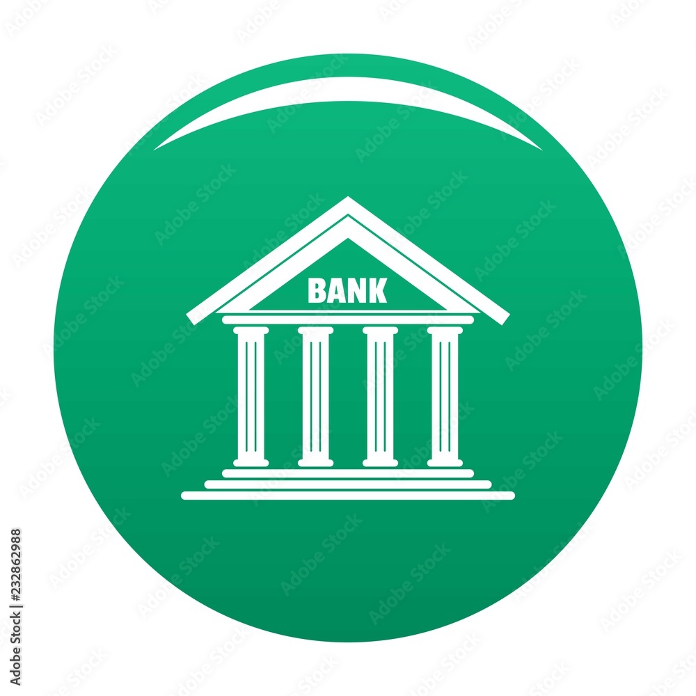 Bank icon. Simple illustration of bank vector icon for any design green Bank icon. Simple illustration of bank vector icon for any design green