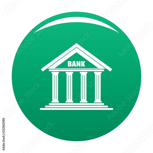 Bank icon. Simple illustration of bank vector icon for any design green