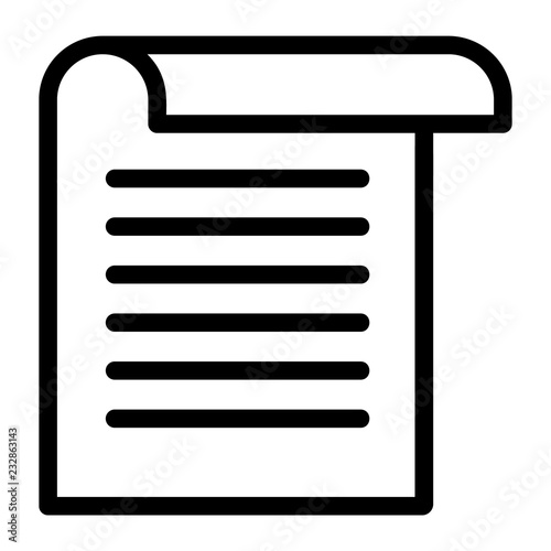 Office paper icon. Outline office paper vector icon for web design isolated on white background