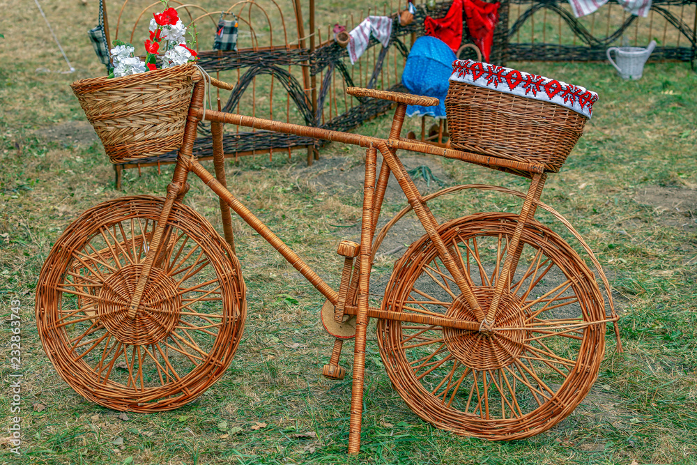 Decorative bike made from twigs