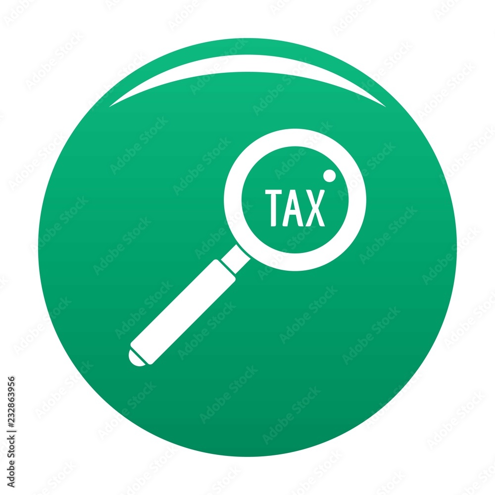 Look at tax icon. Simple illustration of look at tax vector icon for any design green Look at tax icon. Simple illustration of look at tax vector icon for any design green