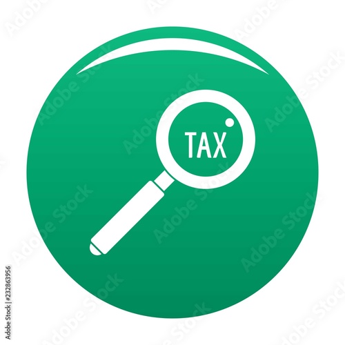 Look at tax icon. Simple illustration of look at tax vector icon for any design green