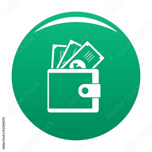 Wallet icon. Simple illustration of wallet vector icon for any design green