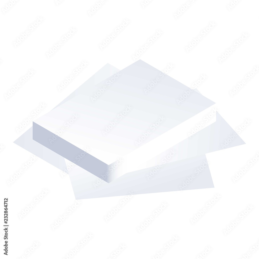 Paper stack icon. Isometric of paper stack vector icon for web design isolated on white background Paper stack icon. Isometric of paper stack vector icon for web design isolated on white background