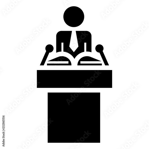 Political speaker icon. Simple illustration of political speaker vector icon for web design isolated on white background