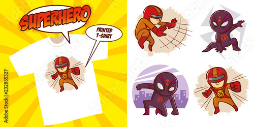 Superhero character Superheroes Set Vector illustration design