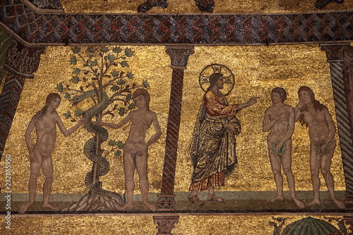 Beautiful religious ceiling in a church in Florence Italy 