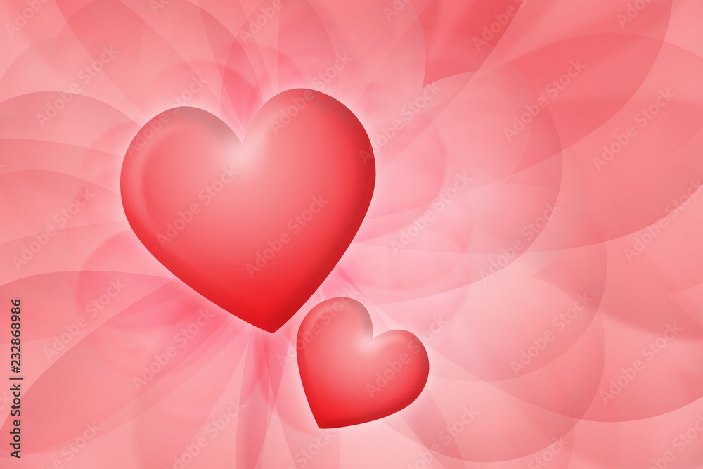 valentine theme two hearts pink background
