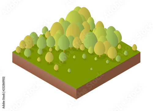 Fototapeta Naklejka Na Ścianę i Meble -  Nature forest landscape of isometric