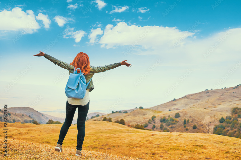 Beauty woman outdoors enjoying nature. Beauty woman outdoors enjoying nature.