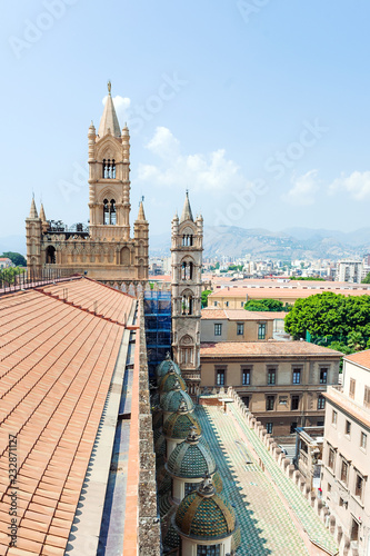 Panoramic view from roof of Cathedral Santa Vergine Maria Assunta in Palermo