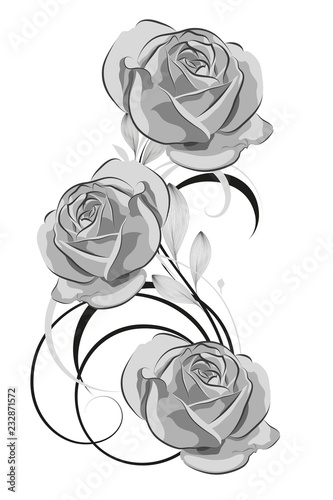Wallpaper Mural Stylish cute hand-drawn background with
 rose flower. Element for postcards, invitations, design and creativity. Torontodigital.ca