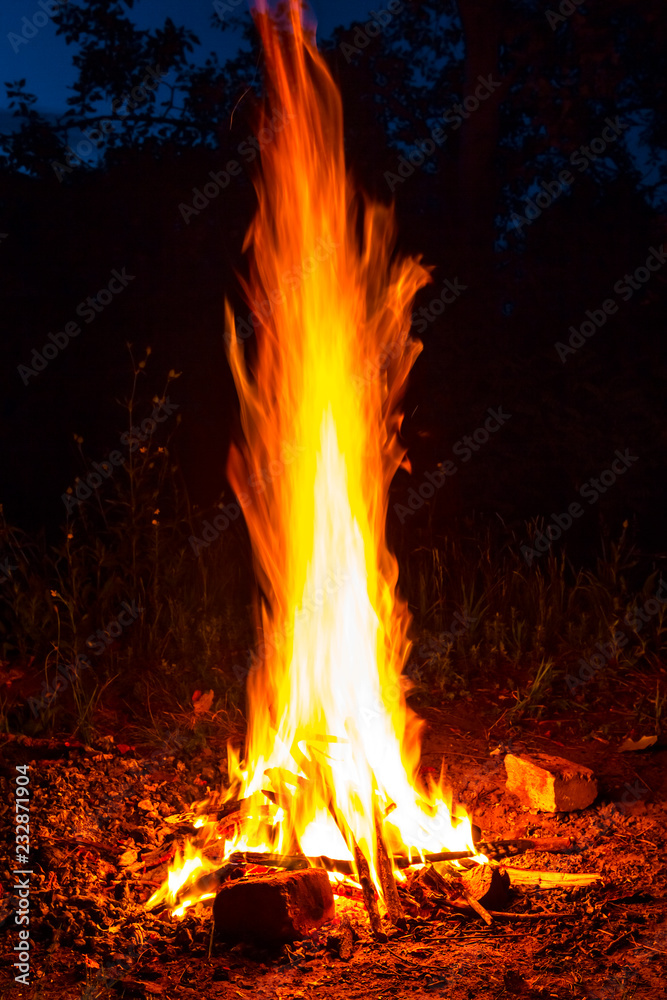 closeup camp fire at the night closeup camp fire at the night