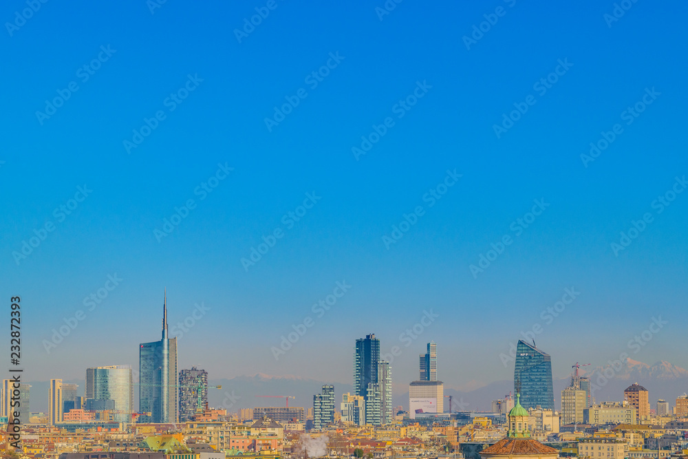 Cityscape Aerial View Milan City, Italy