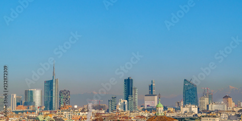 Cityscape Aerial View Milan City  Italy