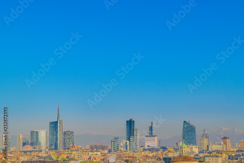 Cityscape Aerial View Milan City, Italy