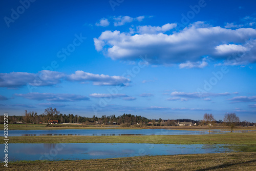 landscape - storm clouds over fields of cereals