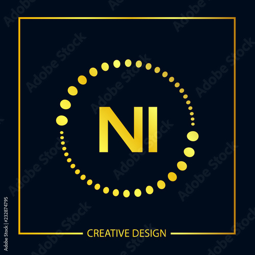 Initial Letter NI Logo Template Design