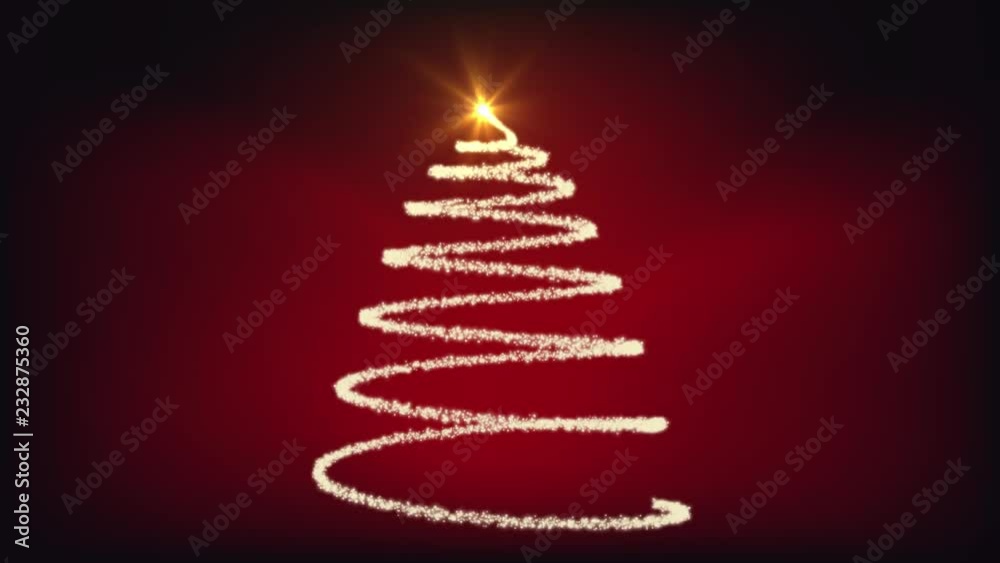 Animated Christmas tree with red background Animated Christmas tree with red background