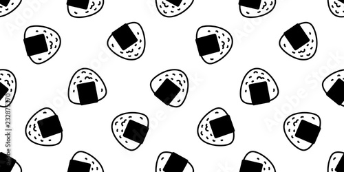 onigiri seamless pattern vector sushi japanese food scarf isolated tile background cartoon illustration repeat wallpaper