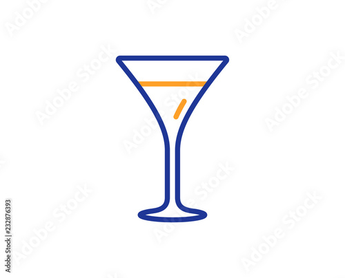 Martini glass line icon. Wine glass sign. Colorful outline concept. Blue and orange thin line color icon. Martini glass Vector