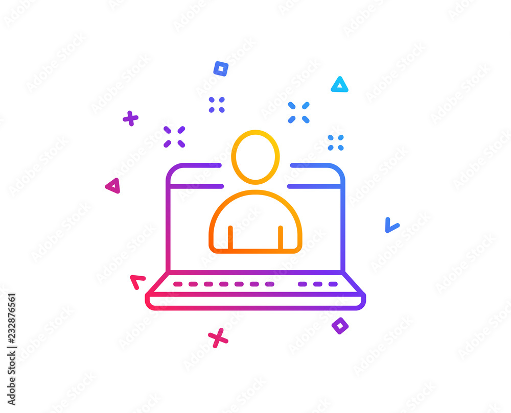 Best manager line icon. Business management sign. Agent symbol. Gradient line button. Best manager icon design. Colorful geometric shapes. Vector Best manager line icon. Business management sign. Agent symbol. Gradient line button. Best manager icon design. Colorful geometric shapes. Vector