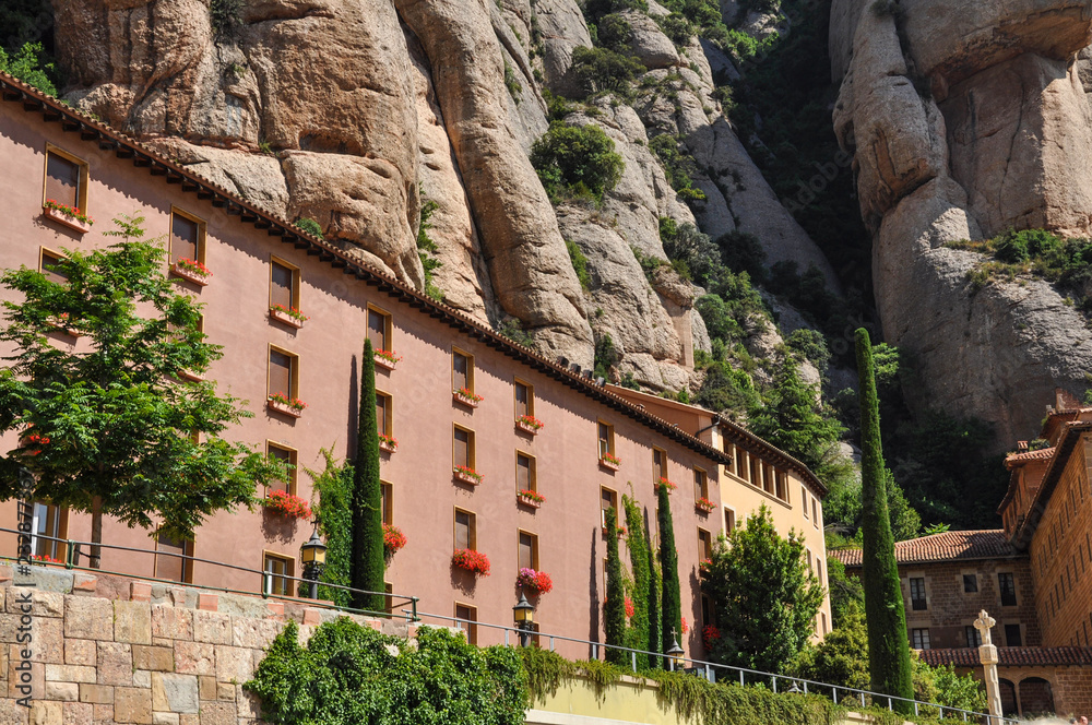Monastery near the mountain Montserrat in Spain