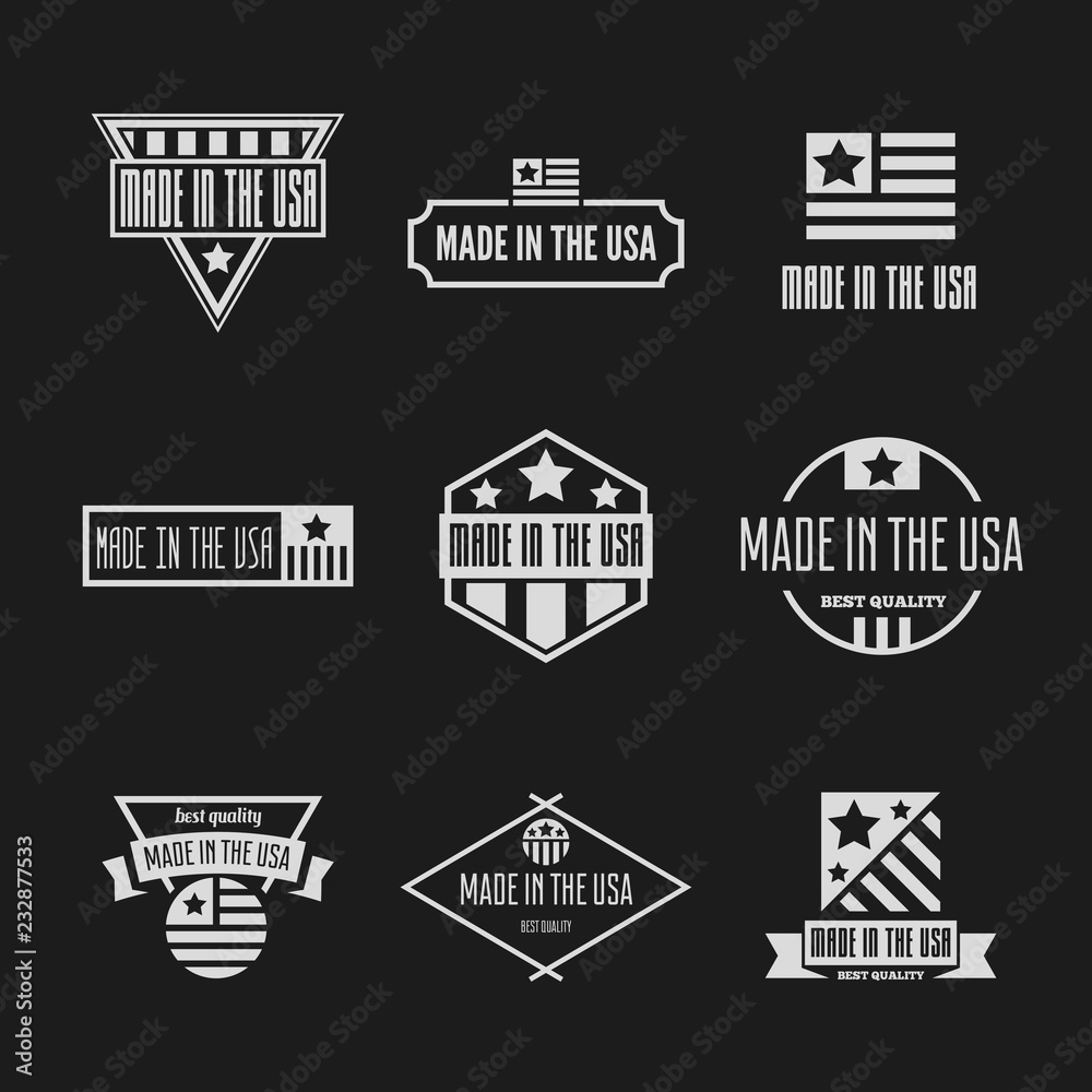 Set of Vector labels, logo, badges and signs made in USA Stock Vector Adobe Stock