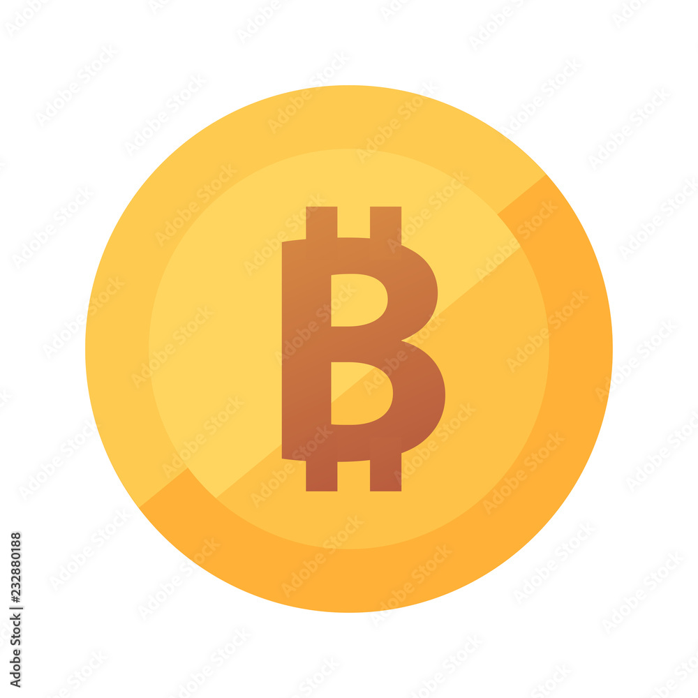 Bitcoin Gold flat icon. Round logo of Cryptocurrency blockchain token - Emblem of Virtual Money.
