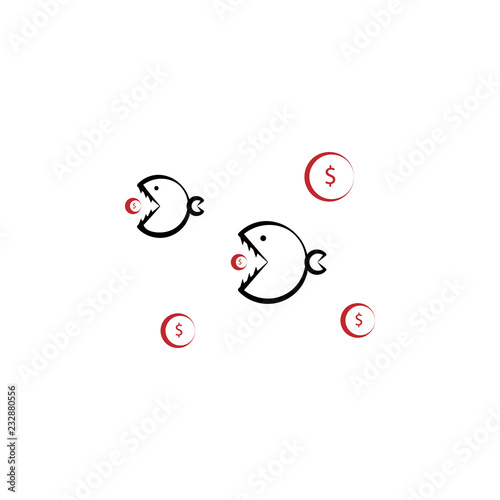Finance piranhas 2 colored line icon. Simple colored element illustration. Finance piranhas outline symbol design from finance set
