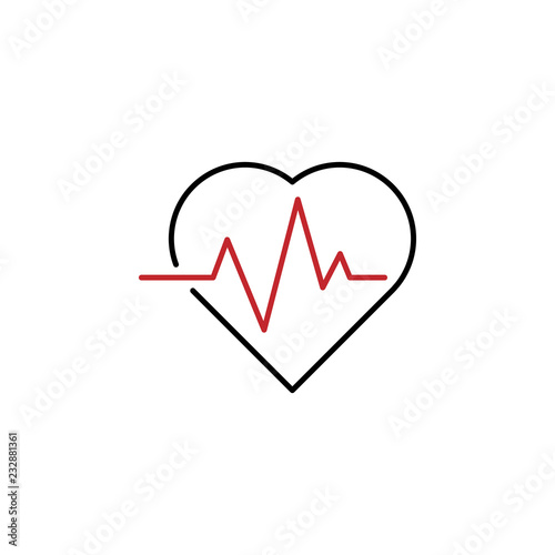 Cardiogram 2 colored line icon. Simple colored element illustration. Cardiogram icon design from medicine set