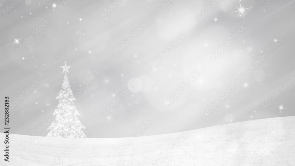 Silhouette of Christmas tree on the artistic landscape. Silver colored Xmas and New Year holiday greeting card background. Silhouette of Christmas tree on the artistic landscape. Silver colored Xmas and New Year holiday greeting card background.