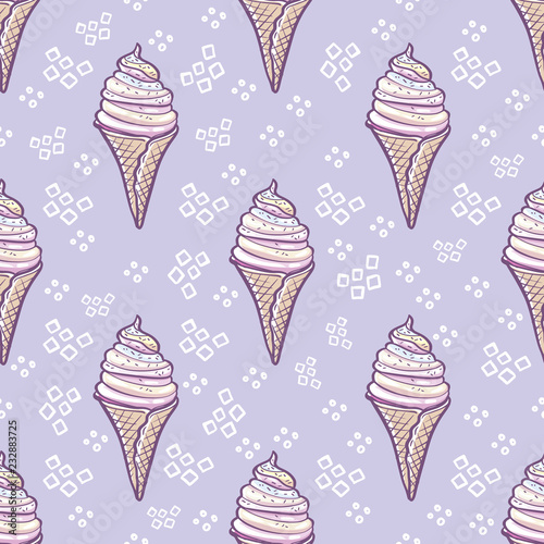Ice cream vector seamless pattern