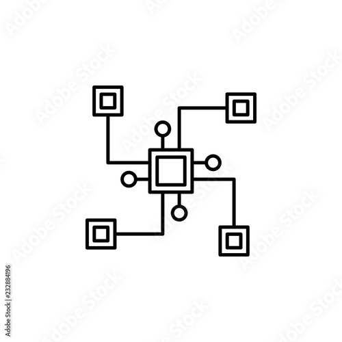 distributed, block chain icon. Element of block chain icon for mobile concept and web apps. Thin line distributed, block chain icon can be used for web and mobile