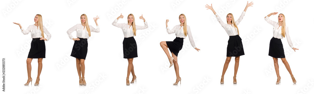 Businesswoman in business concept isolated on white Businesswoman in business concept isolated on white