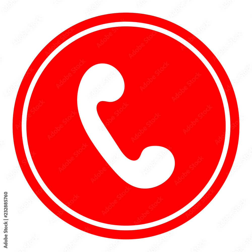 Phone button icon vector illustration sketch on red background Phone button icon vector illustration sketch on red background
