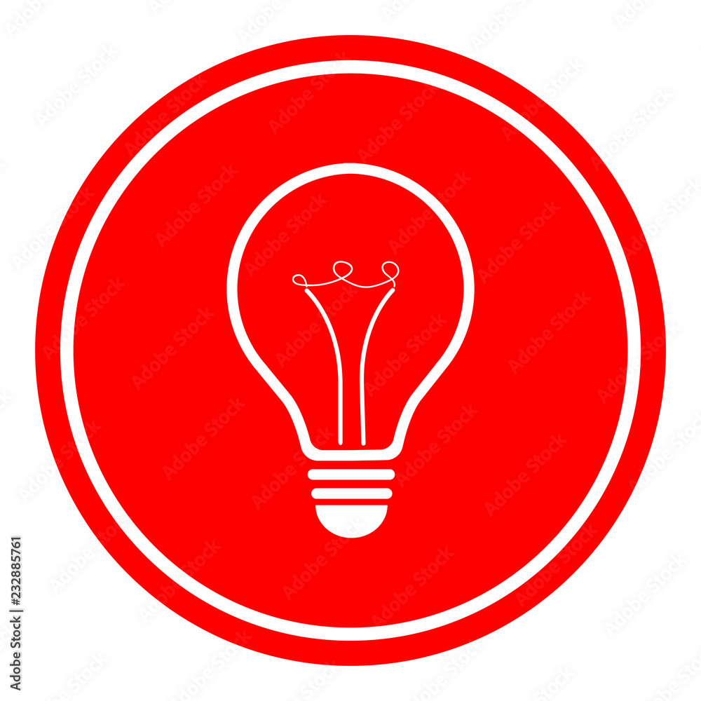 Light bulb icon on red background. Eps 10 Light bulb icon on red background. Eps 10