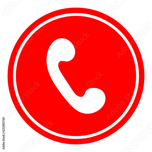 Phone button icon vector illustration sketch on red background